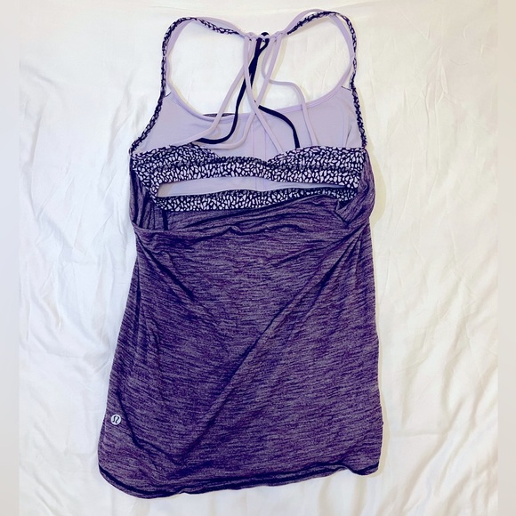 Lululemon athletic top, purple with a marbled design on the back. - Picture 4 of 4